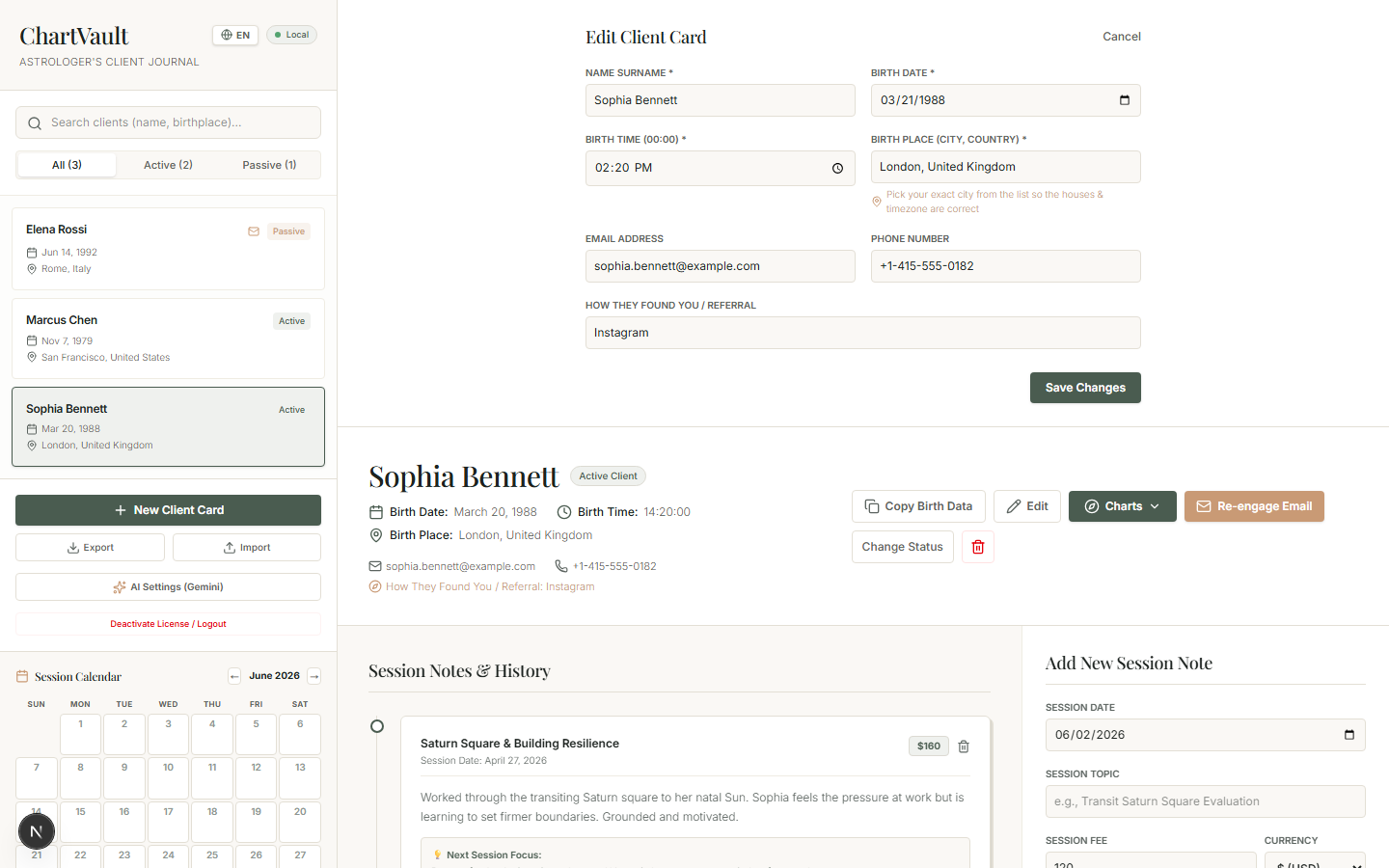 ChartVault — edit client