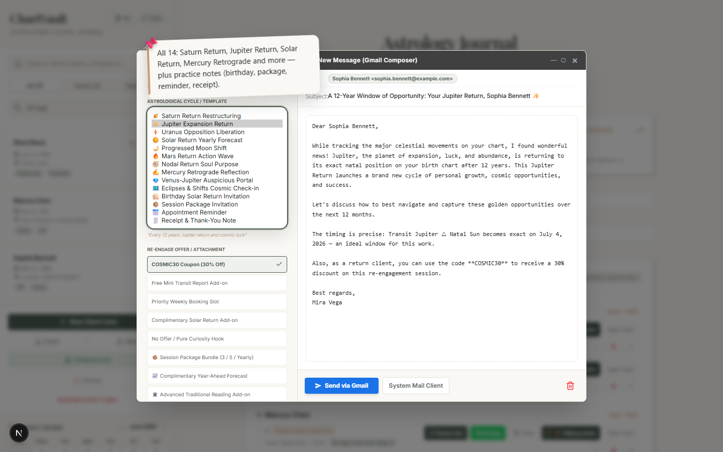 ChartVault — email templates